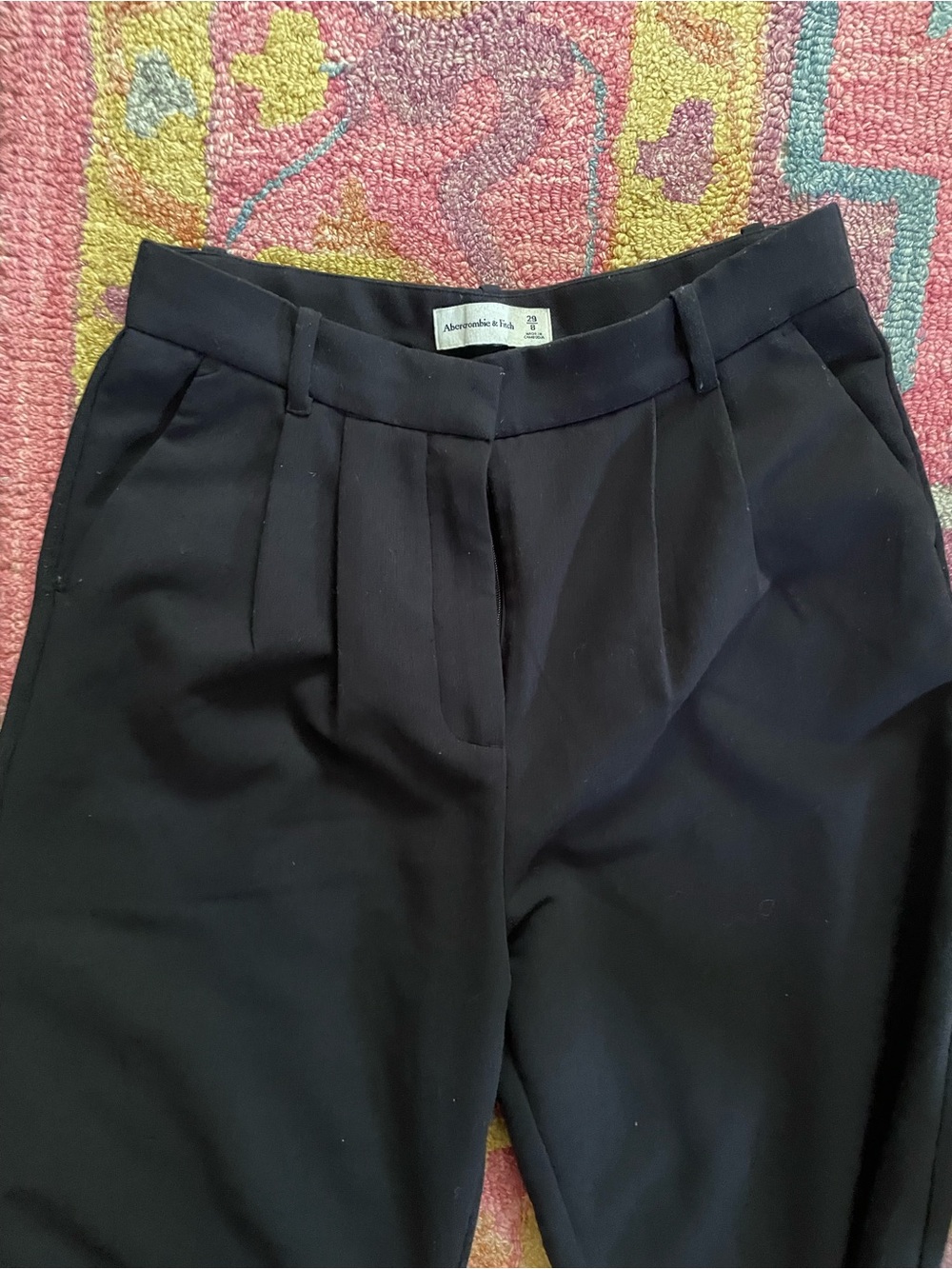 Abercrombie & Fitch Black Wide Leg Trousers size 29/8 - Picture 4 of 6